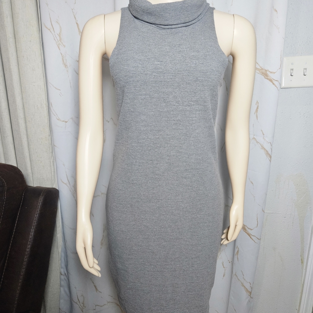 Gray Sleeveless Cowl Neck Dress